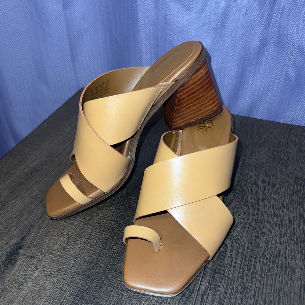 Franco Sarto Safia Camel Leather Sandal